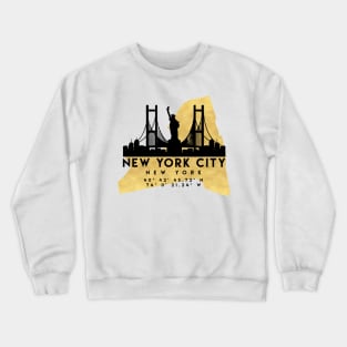 New York City New York Skyline Map Art Crewneck Sweatshirt